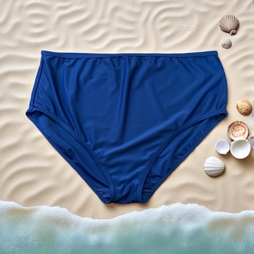 NWOT, Claire France, High-Waist Bikini Bottom, Navy Blue, Plus Size 2X